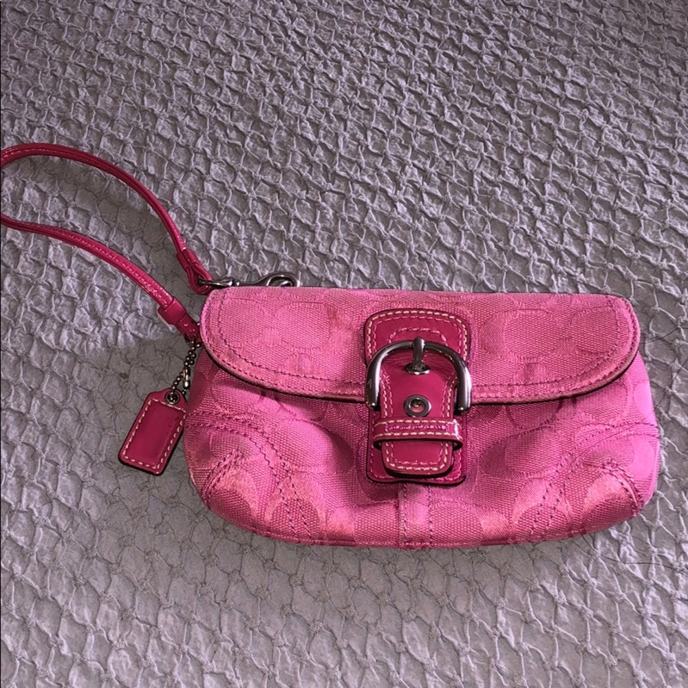 Pink Coach wristlet